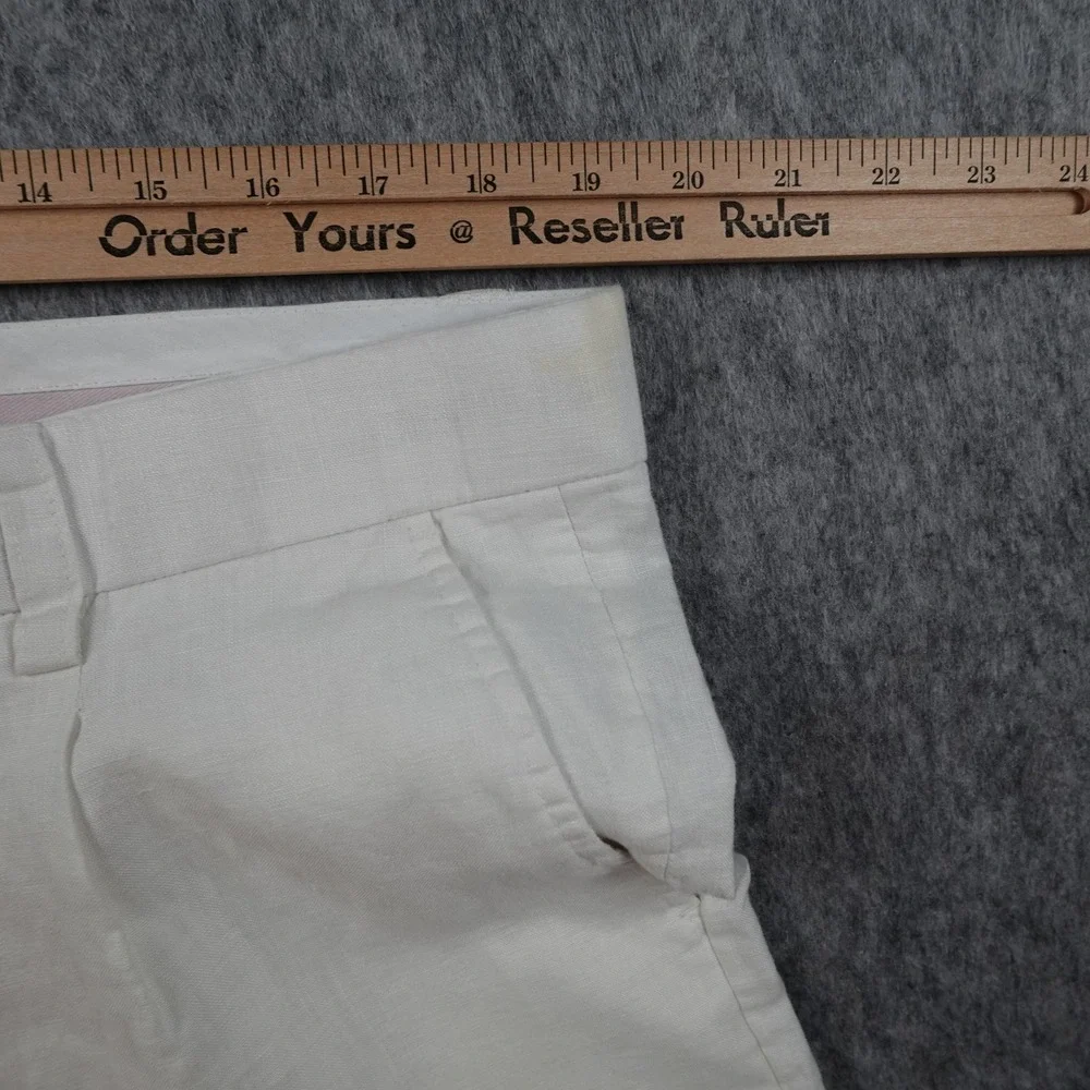 Prestige Pant‎ Mens 38 White Linen Pleated Trousers Preppy Beachy Resortwear